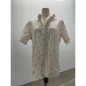 Vintage Men’s Giraffe Print Shirt Short Sleeve Button-Up Retro Animal